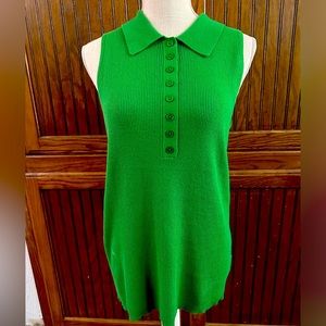 Bright Green Sleeveless Sweater